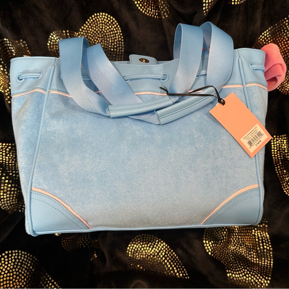 Juicy Couture Powder Blue Daydreamer with Pink Bow & Strawberry Embroidery - Picture 2 of 7
